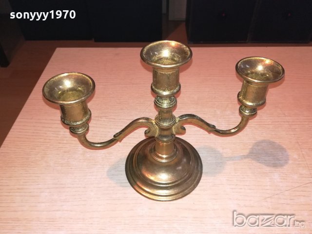 старинен свещник-антика-24х18х11см-внос швеицария, снимка 12 - Антикварни и старинни предмети - 20247202
