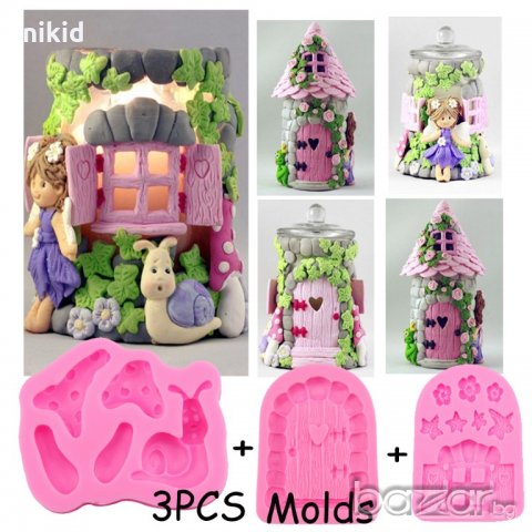 врата вратичка за захарна къща къщичка на Баба Яга с камъни силиконов молд форма торта фондан шокола, снимка 2 - Форми - 16453212