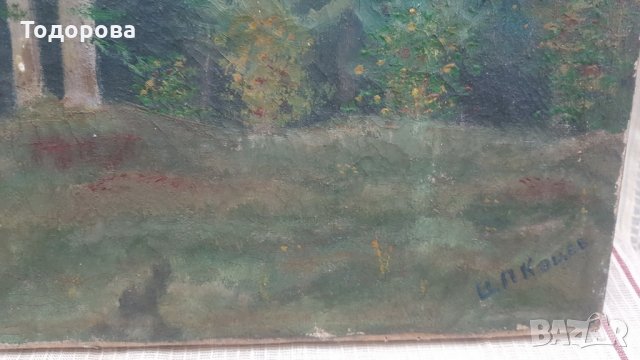 Стара авторска картина, снимка 4 - Картини - 24764874