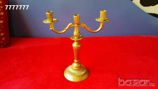Масивен бронзов свещник, снимка 4 - Антикварни и старинни предмети - 17962538