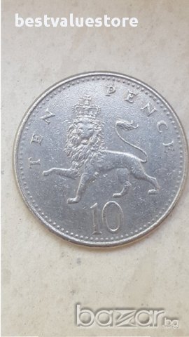Монета 10 Английски Пени 1992г. / 1992 10 Pence UK Coin, снимка 3 - Нумизматика и бонистика - 15120139