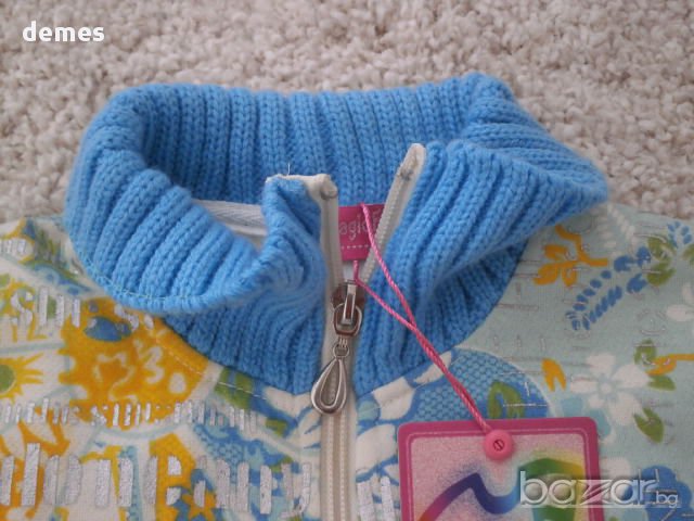 Жилетка с цип, нова, цвят тюркоаз, размер 4, снимка 9 - Детски пуловери и жилетки - 12495814