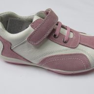 Спортни обувки естествена кожа Чипо бяло/розово, снимка 2 - Детски маратонки - 17523328