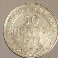 NEWFOUNDLAND - 50 Cents 1919 Silver, снимка 1 - Нумизматика и бонистика - 16288050