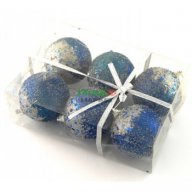 Комплект цветни коледни топки за окачване на елха, аранжирани с брокат. , снимка 2 - Коледни подаръци - 16203913