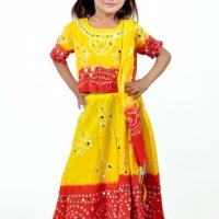 Бандеж Ленга чоли комплект - пола, блузка и шал, снимка 3 - Детски комплекти - 21056363