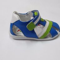 Бебешки сандалки PONKI естествена кожа синьо /зелено 19/21, снимка 2 - Детски сандали и чехли - 18231862