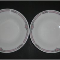  Комплект дълбоки порцеланови чинии,красиво инкрустирани, снимка 1 - Чинии - 23098568