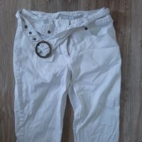 Бял панталон дамски с колан , снимка 1 - Панталони - 25865688
