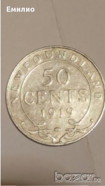 NEWFOUNDLAND - 50 Cents 1919 Silver, снимка 1