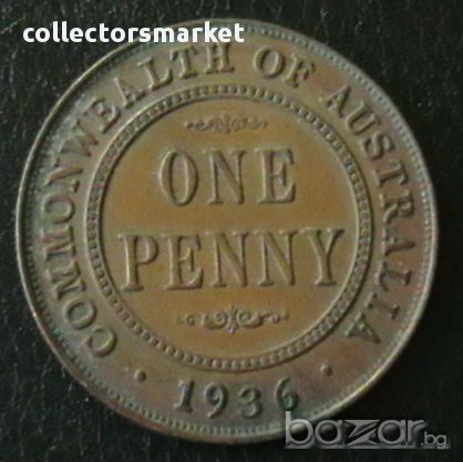 1 пени 1936, Австралия, снимка 1