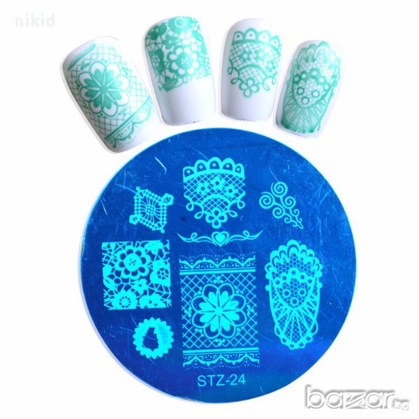 кръгла плочка / щампа шаблон за печат на нокти STZ-24, снимка 1
