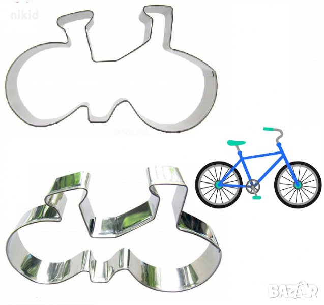 Голямо колело велосипед метална форма резец за бисквитки сладки фондан тесто и др., снимка 1