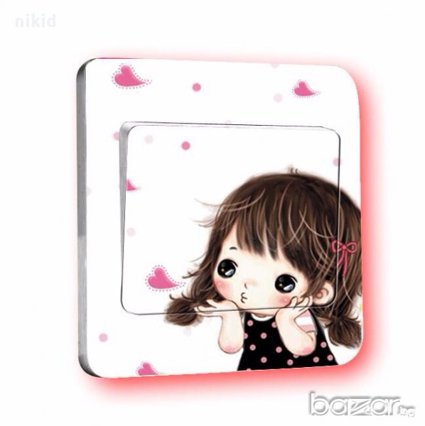 момиченце стикер за контакт ключ на лампа копчето, снимка 1