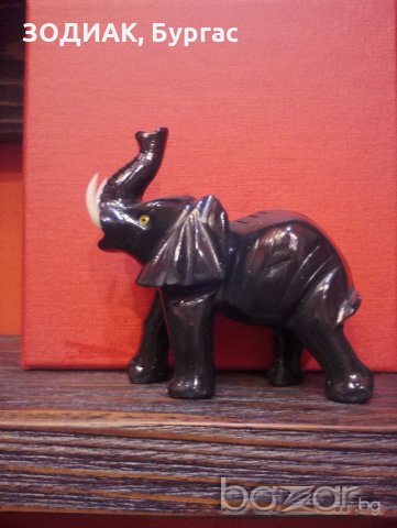 Фигура слон, черен оникс, снимка 3 - Статуетки - 20287979