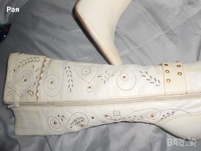 Елегантни кожени ботуши Fiorelli мръсно бели със златни елементи , снимка 5 - Дамски ботуши - 23847552