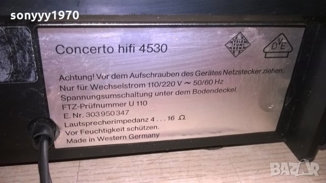 telefunken concerto hifi 4530-made in western germany, снимка 16 - Ресийвъри, усилватели, смесителни пултове - 22148399