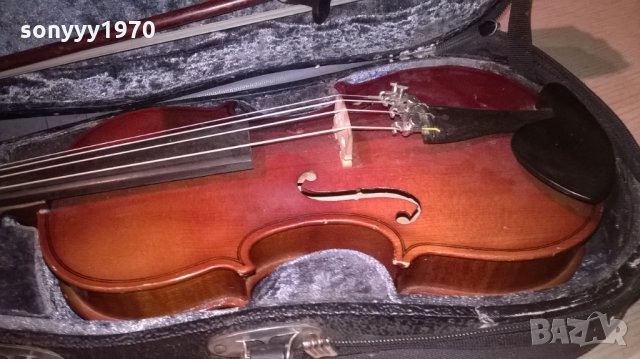 цигулка с лък и куфар-внос франция, снимка 2 - Струнни инструменти - 22458298