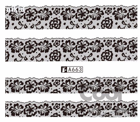 3 бр листа татос ваденки водни стикери за нокти маникюр тип дантела, снимка 2 - Продукти за маникюр - 15235166