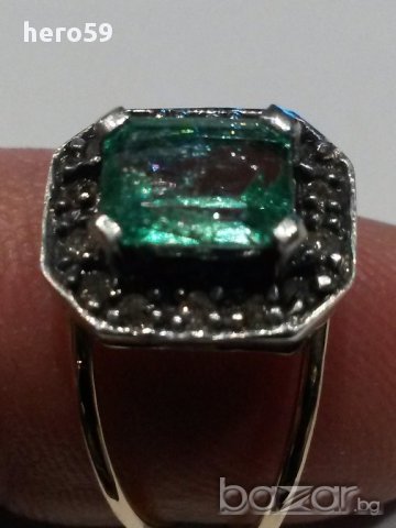 Стар античен дамски златен пръстен,с изумруд и диаманти в Пръстени в гр.  Русе - ID16741614 — Bazar.bg