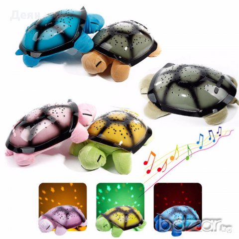 Нощна лампа Костенурка,проектираща съзвесздия, снимка 2 - Настолни лампи - 17418082