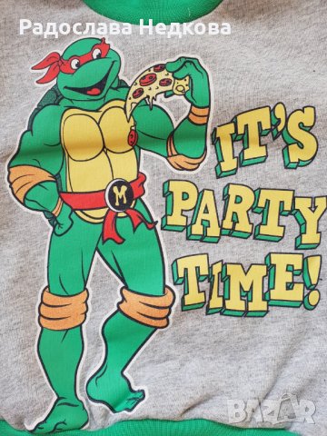 Ватирана блуза Костенурките Нинджа, снимка 2 - Бебешки блузки - 23281570
