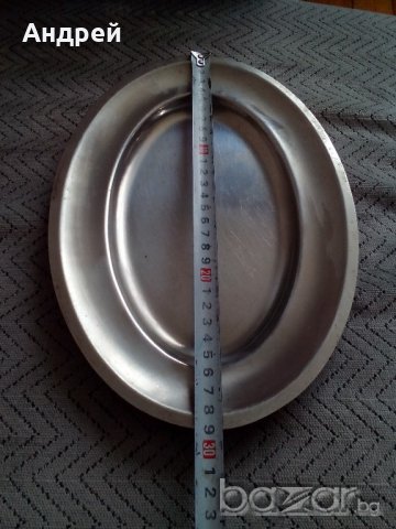 Чиния,плато от неръждавейка, снимка 4 - Антикварни и старинни предмети - 21135231