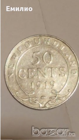 NEWFOUNDLAND - 50 Cents 1919 Silver