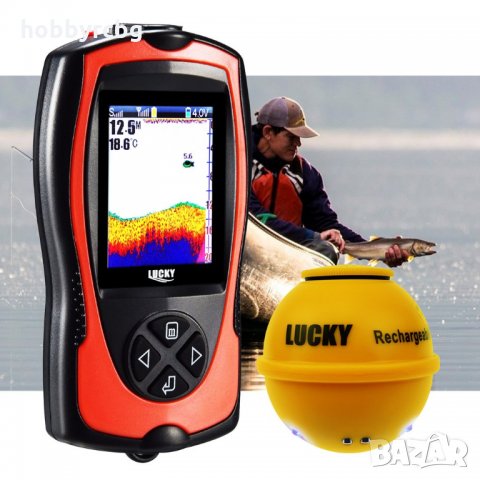 Безжичен сонар Lucky с презареждаеми батерии и цветен дисплей , снимка 3 - Стръв и захранки - 25809676