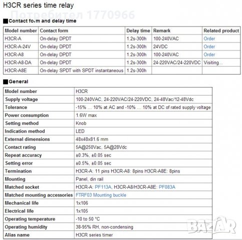 Реле за време от 1.2 секунди до 300 часа , снимка 5 - Друга електроника - 24966085