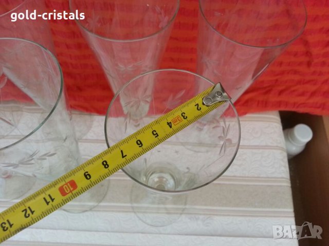 ретро стъклени чаши гравирани , снимка 9 - Антикварни и старинни предмети - 22999919