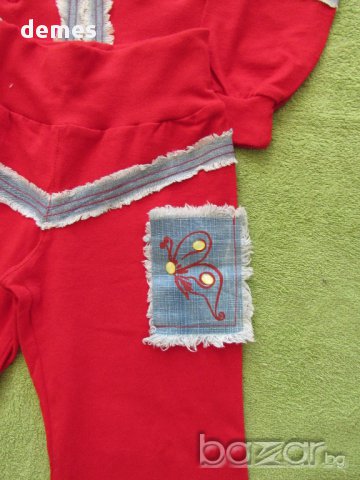 Спортен комплект от червен суичър и панталон, нов, размер 116, снимка 8 - Детски комплекти - 17861153