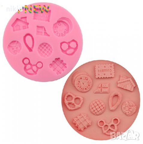 10 вида дребни десерти лакомства бретцели бисквитки силиконов молд форма декор торта сладки , снимка 2 - Форми - 23842300