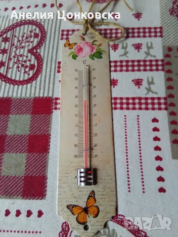 Метален термометър винтидж стил, снимка 3 - Декорация за дома - 22294353