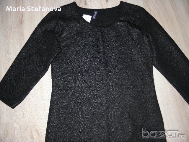 Нова елегантна рокля в черно с гравирани фигурки, снимка 4 - Рокли - 20399527