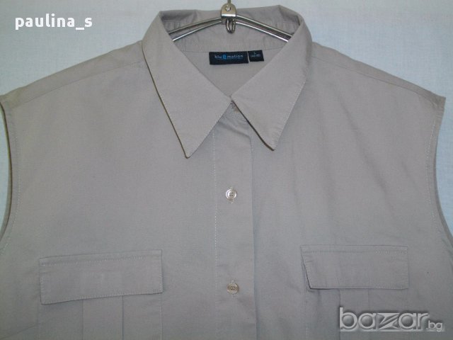 Еластична риза без ръкави "BluEmotion" / голям размер, хипоалергична , снимка 2 - Ризи - 14433665