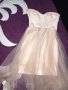 Кремава официална луксозна рокля с воал BERSHKA,S, снимка 7