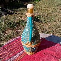 Старо плетено шише,дамаджана, снимка 4 - Антикварни и старинни предмети - 22892506