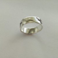 Мъжка сребърна оксидирана халка - сребро проба 925, снимка 2 - Пръстени - 20962251