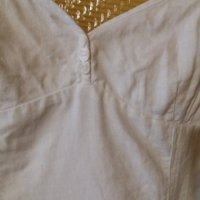 Дам.рокля-"H&M"-/лен+памук/-цвят-бяла. Закупена от Италия., снимка 4 - Рокли - 22636188