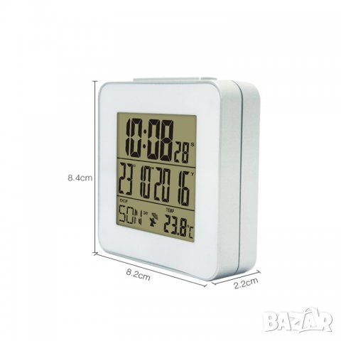 LCD часовник с аларма и термометър RS3028C5-WH, снимка 2 - Друга електроника - 24650033