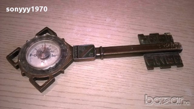 Руски-ретро термометър-метален 22х10см, снимка 3 - Антикварни и старинни предмети - 17776552