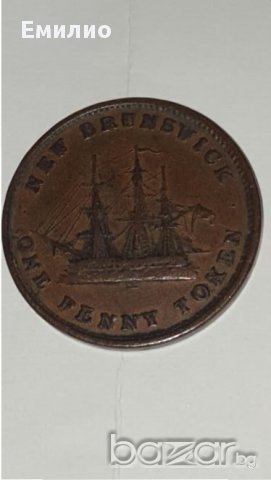 1843 ONE PENNY TOKEN  NEW BRUNSWICK, снимка 3 - Нумизматика и бонистика - 16287895
