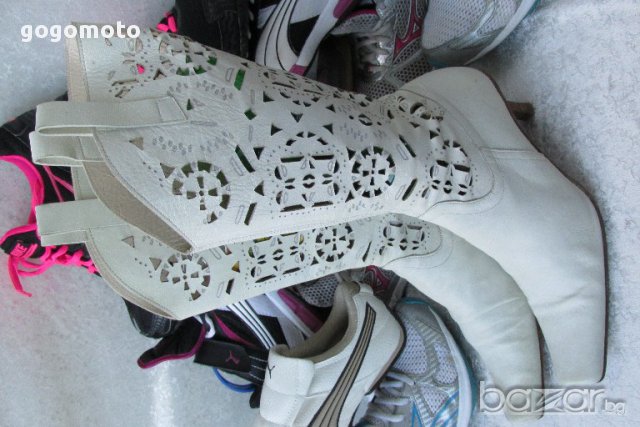 летни ботуши Laura Bellariva original White Summer Boots, N-37, естествена кожа,GOGOMOTO.BAZAR.BG®, снимка 3 - Дамски обувки на ток - 17046841