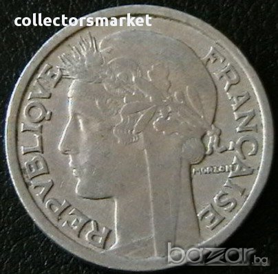 2 франка 1949 В, Франция, снимка 2 - Нумизматика и бонистика - 11704262