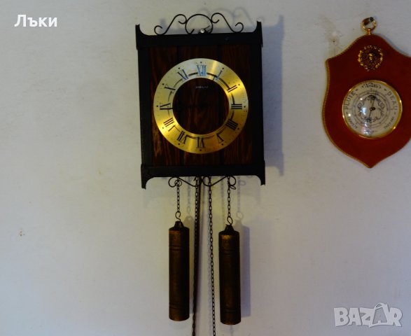 Kieninger механичен стенен часовник,работещ. , снимка 2 - Антикварни и старинни предмети - 23335747