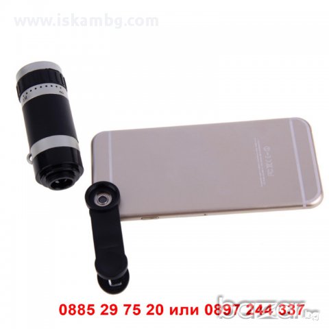 Обектив за телефон телескоп с увеличение 8х - код 1145, снимка 2 - Друга електроника - 13038659
