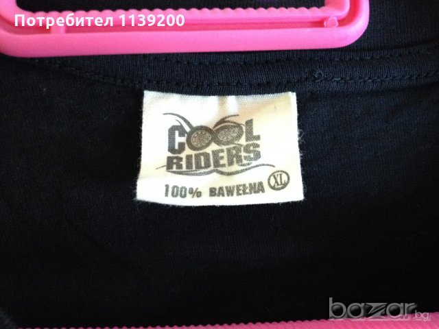 Cool Riders мъжка черна тениска със светещ череп L XL, снимка 2 - Тениски - 20561285