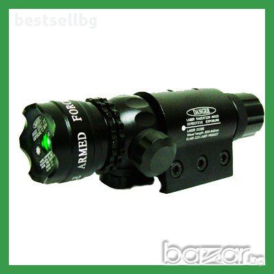Зелен лазерен прицел 20mw, лазерен мерник за оръжия, въздушни пушки, пистолети, бързомерец, бързомер, снимка 7 - Оборудване и аксесоари за оръжия - 9652236