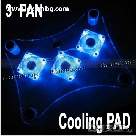 Охладител за лаптоп с 3 вентилатора - код 738, снимка 4 - Друга електроника - 13459870